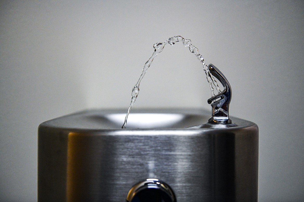 Water flows from a fountain on Wednesday, March 6. (Casey Kreider/Daily Inter Lake)