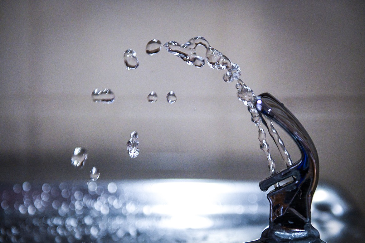 Water flows from a fountain on Wednesday, March 6. (Casey Kreider/Daily Inter Lake)