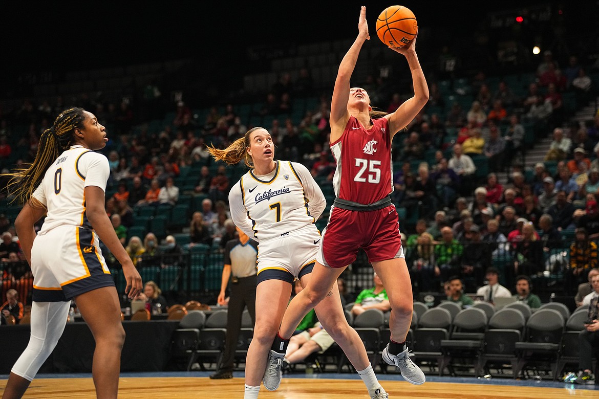 WASHINGTON STATE ATHLETICS
Washington State graduate student Beyonce Bea drives to the basket during Wednesday's opening round game in the Pac-12 Conference Tournament at the MGM Grand Garden Arena in Las Vegas.