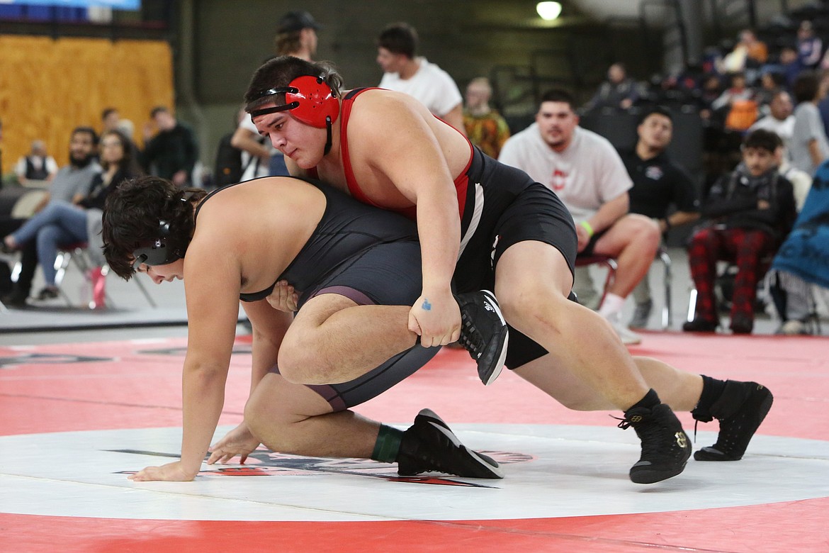 Othello junior Mason Perez, right, was the Heavy Wrestler of the Year in the Central Washington Athletic Conference.