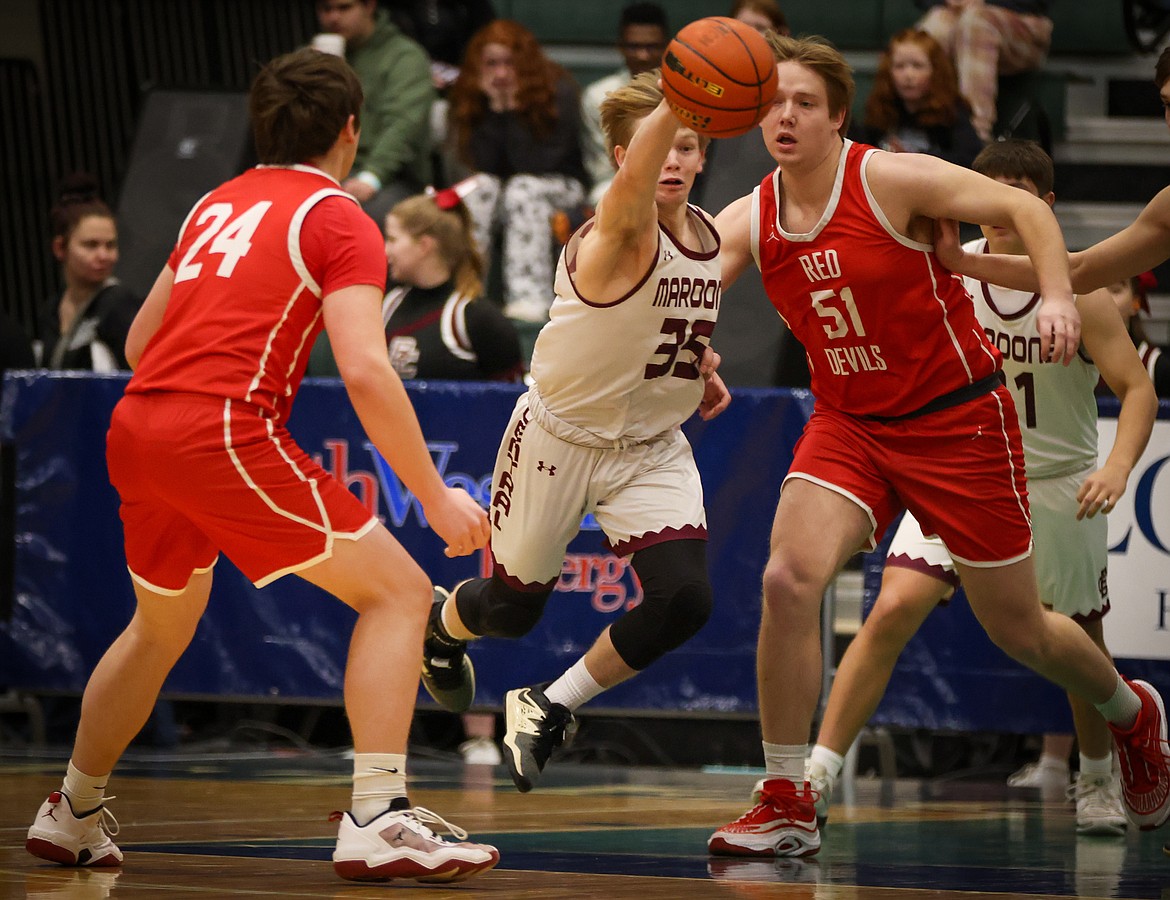 Butte Central plays Dawson County at the State A basketball tournament in Butte on Thursday, March 7, 2024. (Jeremy Weber/Bigfork Eagle)