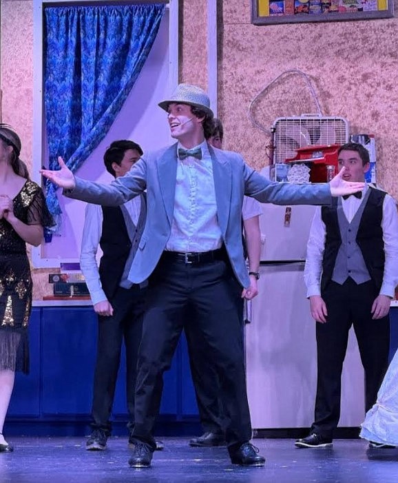 Tytan Reynolds takes centerstage during a rehearsal of "The Drowsy Chaperone," opening at 7 tonight at Coeur d'Alene Charter Academy.