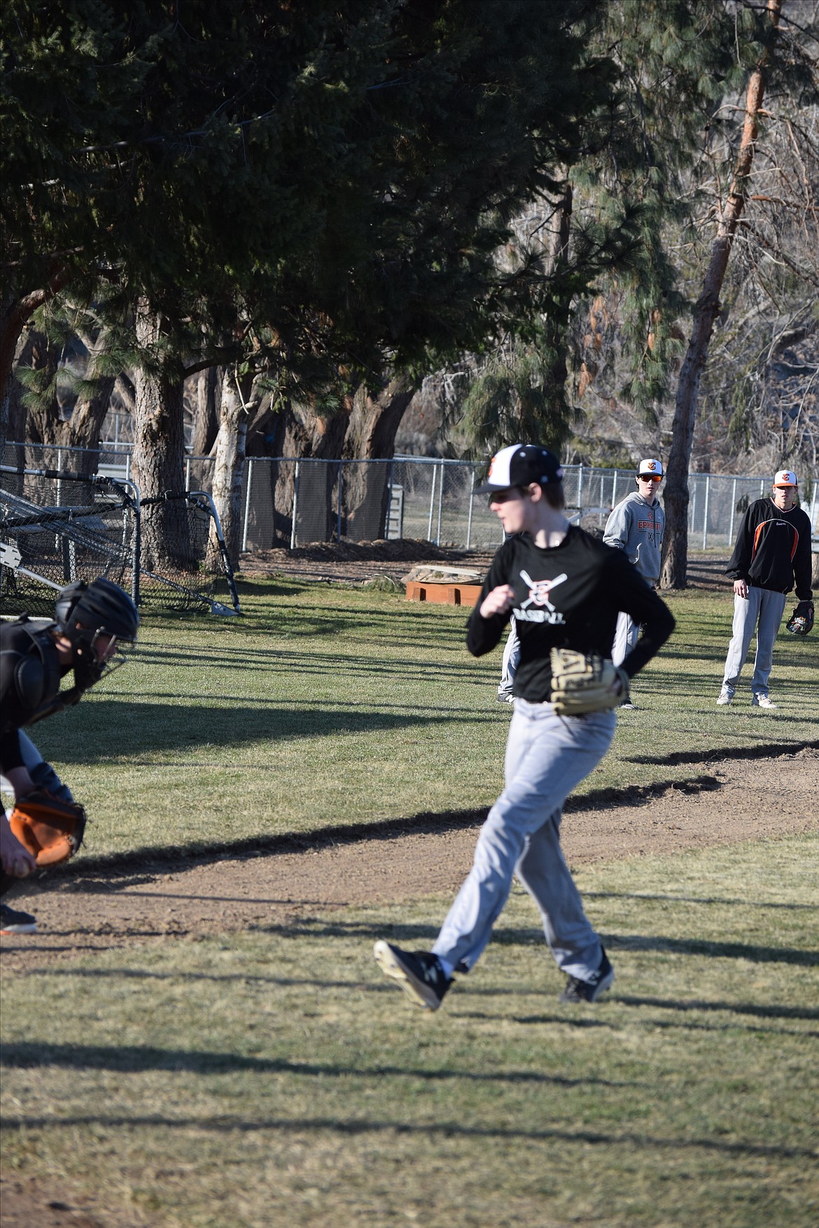 Players ran a variety of drills Tuesday to make sure reflexes met the demands for quick responses on the field.