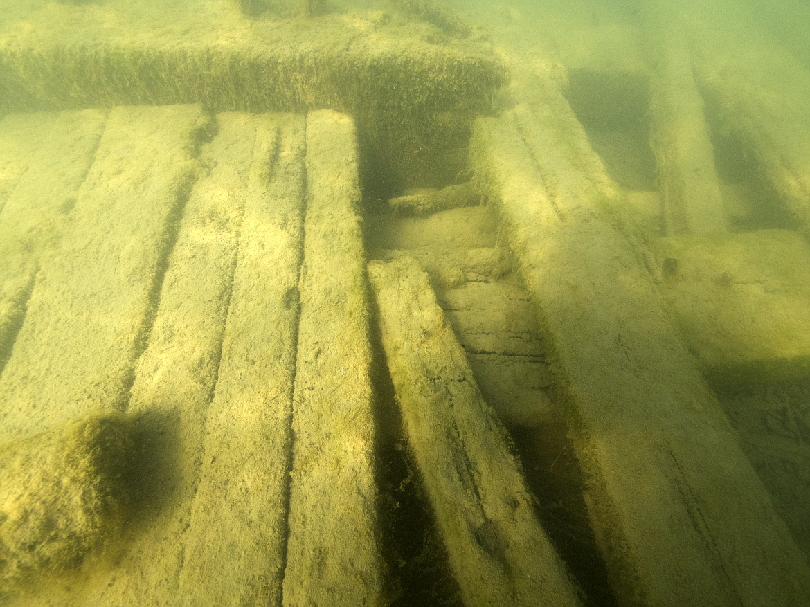 A photo of the wreck of an old steamship that was recently discovered in the region.