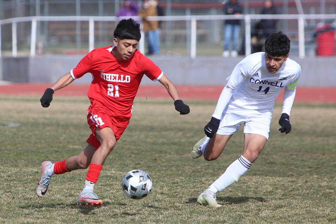 Othello scored four goals in the first half against Connell Saturday afternoon, winning their season opener 4-1 over the Eagles.