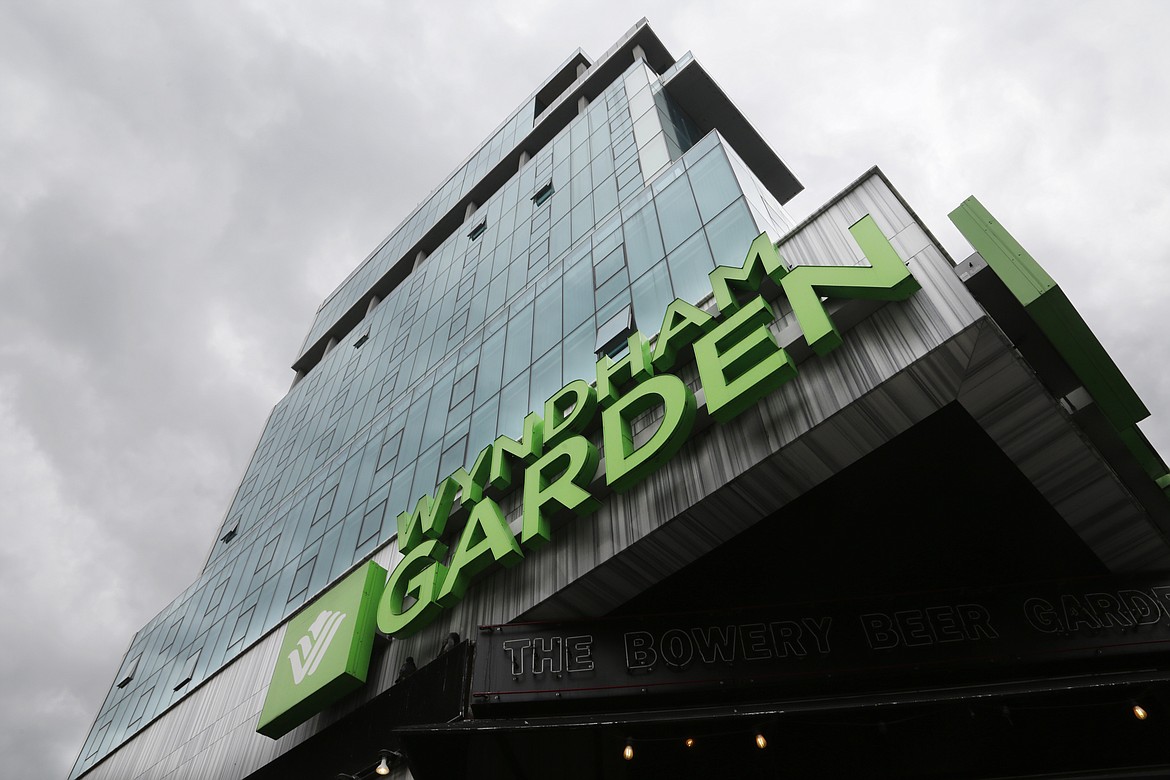 FILE - A Wyndham Garden hotel is seen, Oct. 17, 2023, in New York. Choice Hotels said Monday, March 11, 2024, that it is abandoning its approximately $8 billion hostile takeover offer for Wyndham Hotels & Resorts. (AP Photo/Peter Morgan, File)