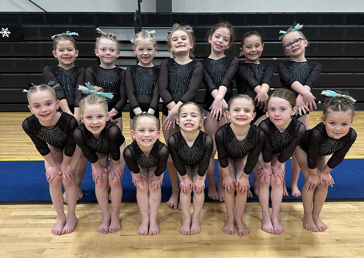 Courtesy photo
Avant Coeur Gymnastics Level 2s took 1st Place Team at the Snowglobe Classic Invitation in Post Falls. In the front row from left are Grace Looney, Arrow Babowicz, Faith Scott, Jovie Bitnoff, Jubilee Patterson, Dylan Caten and Shay Bridges; and back row from left, Harbor Romanosky, Lala Underdahl, Lottie Angostinelli, Olivia Evenson, Sophie Pierce, Daisy Tapia and Georgie Dance.