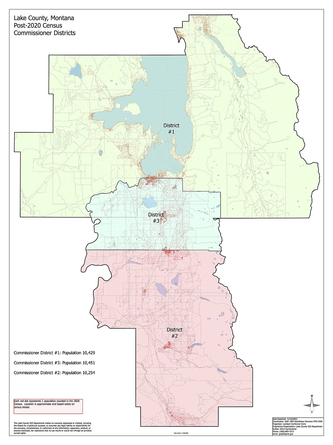 Lake County Commission District Map (courtesy of Lake County GIS Department)