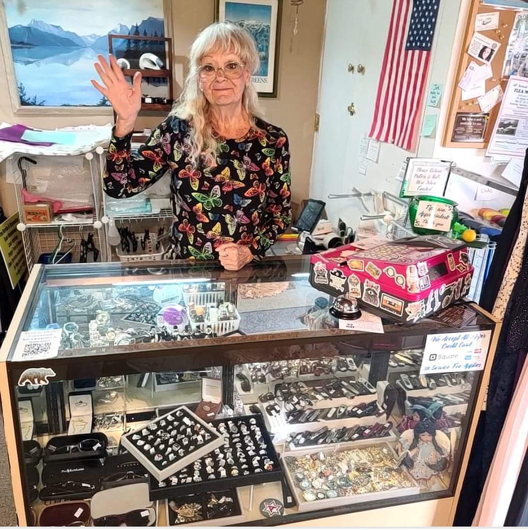 Behind the checkout counter at Two Rivers Thrift Store in St. Regis is often where you'll find seamstress, Gayle Johnston. But her favorite place to be is at one of her sewing machines, foot to the pedal, and bobbin whirling. (Photo courtesy/Gayle Johnston)