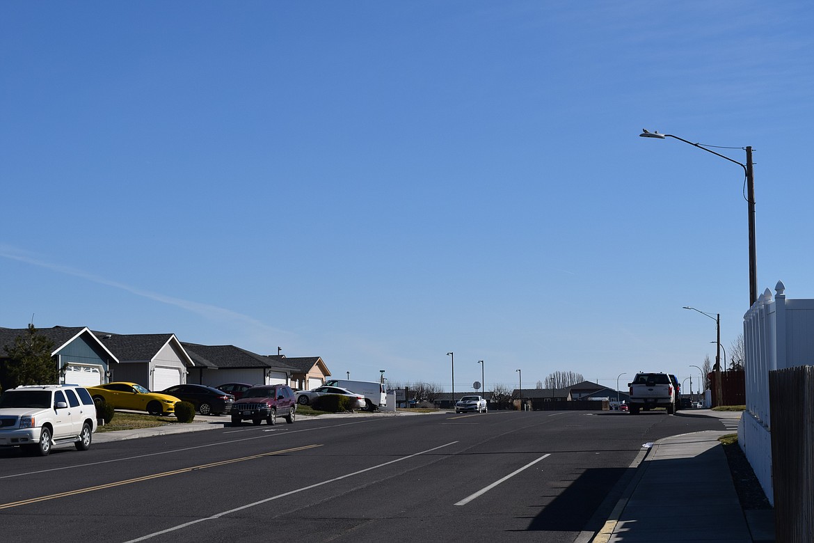 Sun shines down on East Scootney Street in Othello Saturday morning. The sun will be showing its face most of the week with highs near 70 early this week.