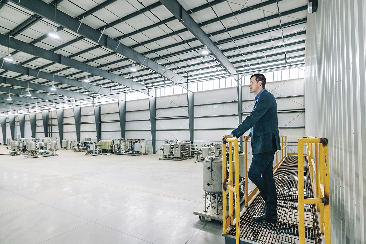 Sila Co-Founder and CEO Gene Berdichevsky stands inside the organization’s Moses Lake facility and manufacturing plant, located on Road N Northeast.