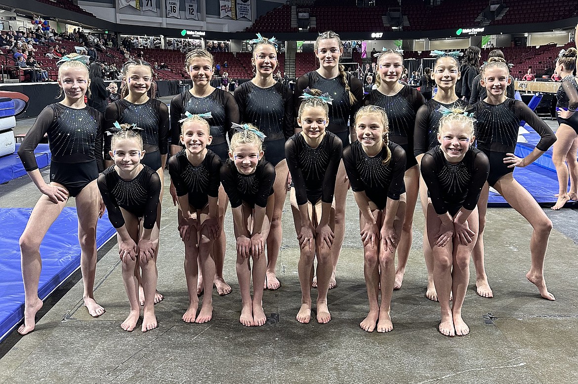 Courtesy photo
Avant Coeur Gymnastics Level 6s took 3rd Place Team in the state at the Idaho state championships in Boise. In the front row from left are Sydney Traub, Aurora Heath, Abigail Haler, Stella Olson, Olivia Watson and Kaylee Flodin; and back row from left, Tia Candelario, Piper Durham, Issori Austin, Julianna Bonacci, Mikaela Krell, Madi Jereczek, Ellie Chang and Mia Fletcher.