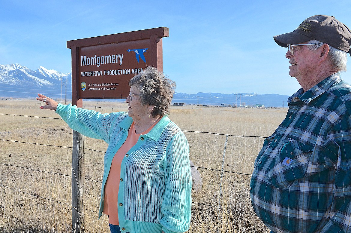 Nancy and Pete Vaughan at the Montgomery Waterfowl Production Area south of Charlo where the Fish and Wildlife Service is planning to build its new headquarters. The acreage, they say, was purchased with Duck Stamp revenues and shouldn't be turned into an office complex.