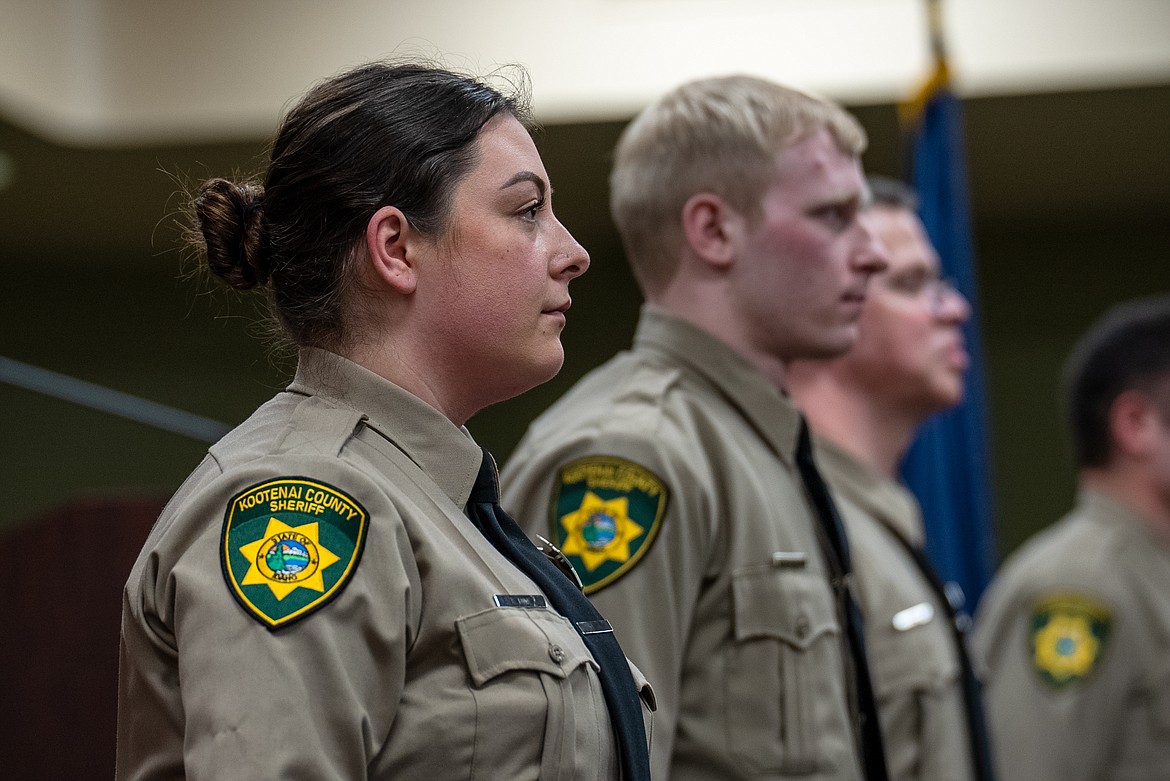 Basic Detention Academy graduate Hailey Lowe stands during the Basic Detention Academy graduation Friday, March 8 in the Edminster Student Union Building at NIC.