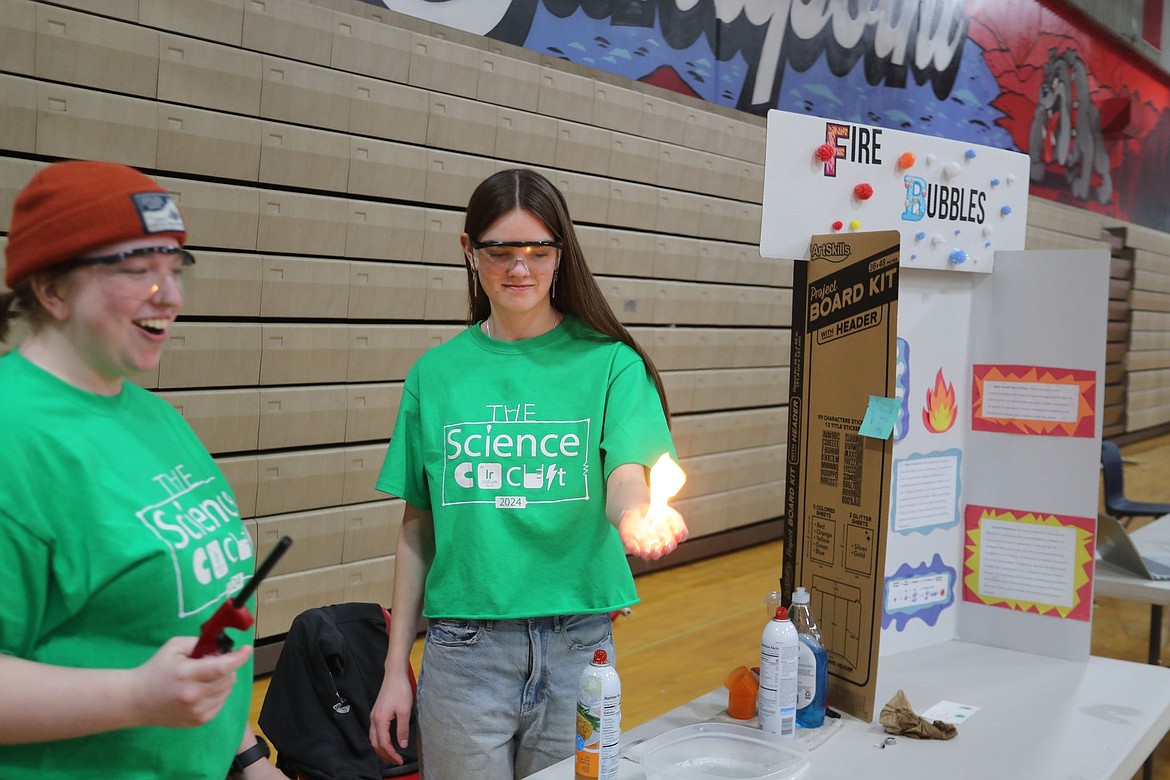 One booth showcased "fire bubbles" which gave visitors the opportunity to have their hand lit on a fire in a safe manner.