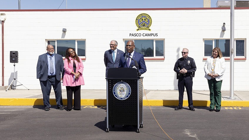 Sen. John Lovick, D-Mill Creek attending the opening of a new Criminal Justice Training Center in Pasco. Lovick had a long career in law enforcement and says that trust between law enforcement and communities is vital for public safety.