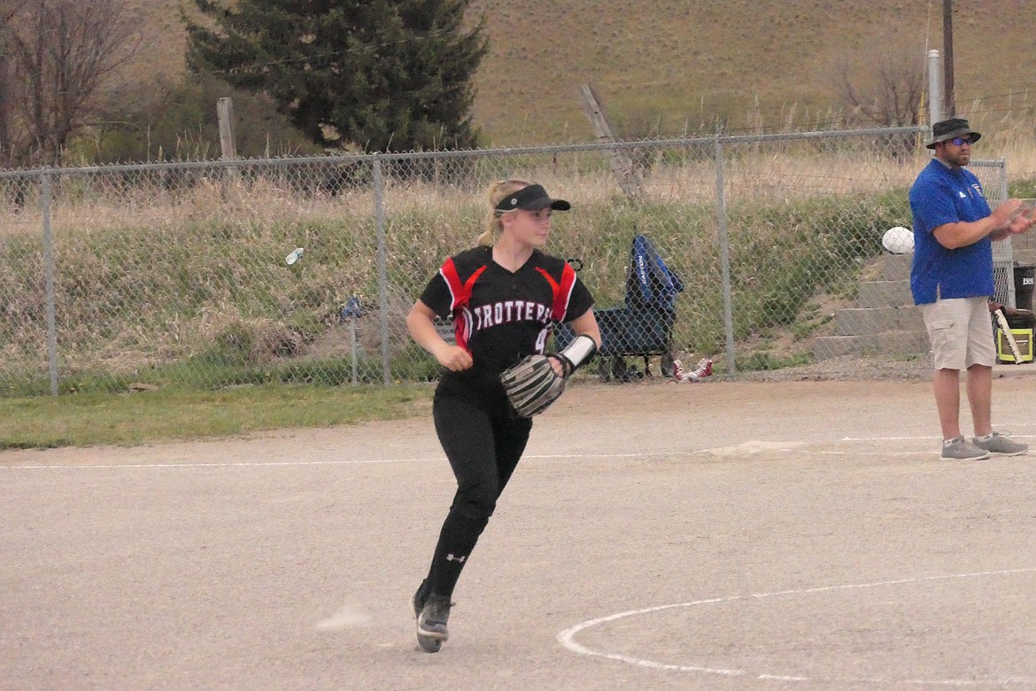 Senior infielder Jaelyn Carr, shown here during a game last season versus Thompson Falls, is one the top returning players for coach Kati Mitchell's 2024 Plains softball team.  (Chuck Bandel/VP-MI)