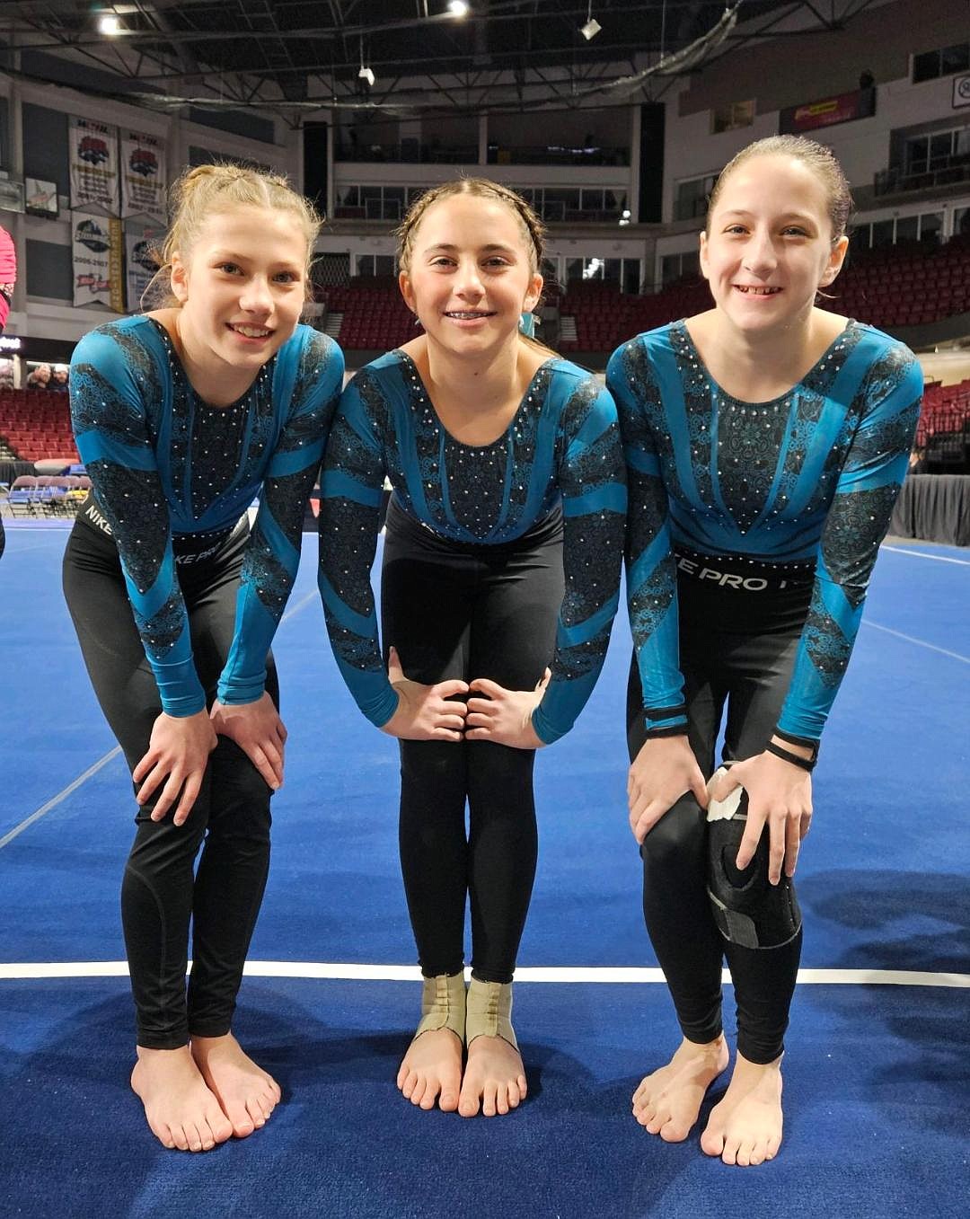 Courtesy photo
Technique Gymnastics DP Level 6 team at Idaho state championships in Boise From left are Reece Lierman (9.225 FX), Madalynn Beggerly (Idaho State Champion on BB & FX, 2nd AA) and Taylynn Lee (9.075 FX).