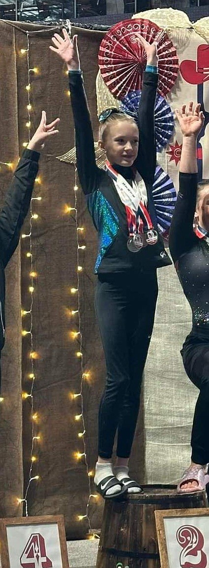 Courtesy photo
Keeley Howard (2nd AA, UB, & FX) competed for Technique Gymnastics Level 4 at DP Idaho state championships in Boise.