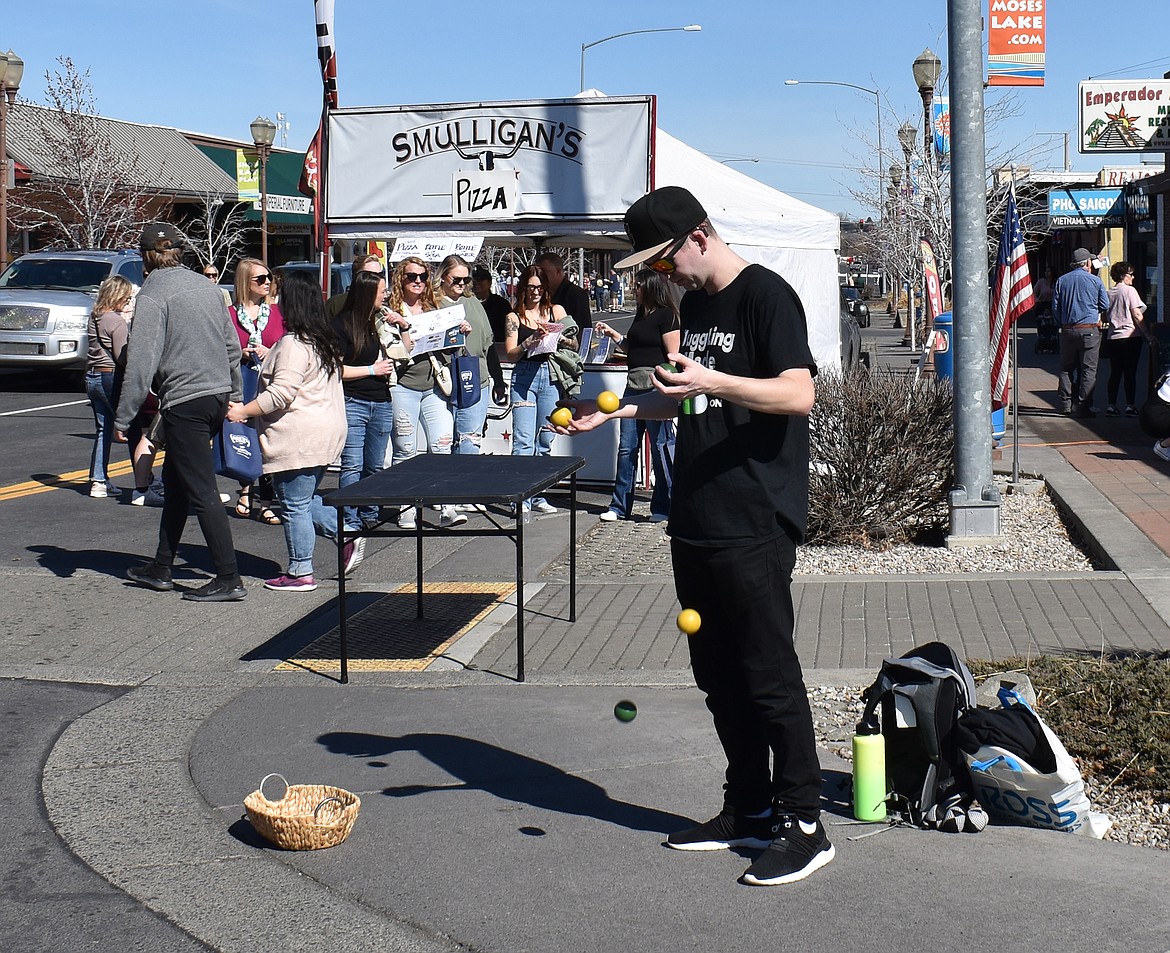 Hunter Deane shows his juggling expertise at Brews and Tunes Saturday.