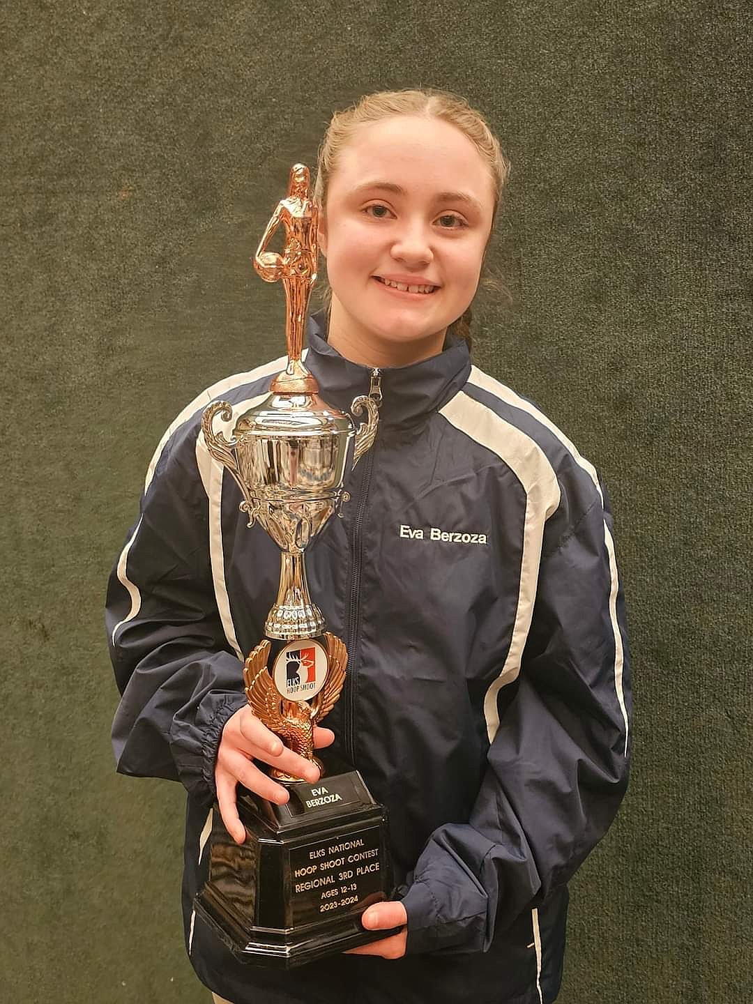 Courtesy photo
Eva Berzoza, 13, placed third in the girls age 12-13 division at the recent regional Elks Hoop Shoot at Kamiakin High in Kennewick, Wash. Eva, a seventh grader at Lakes Middle School, competed against girls from Idaho, Washington, Oregon and Alaska at regionals.