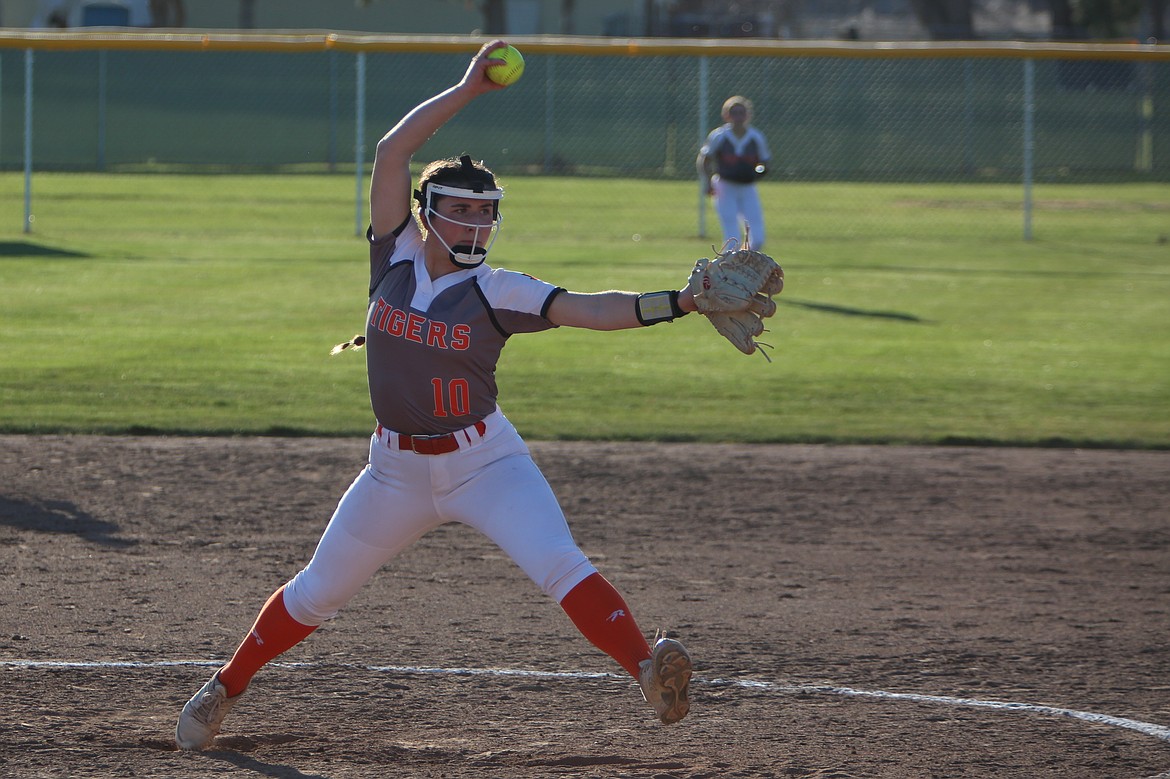 Ephrata junior Olivia Bicondova pitches against Wenatchee Tuesday afternoon.