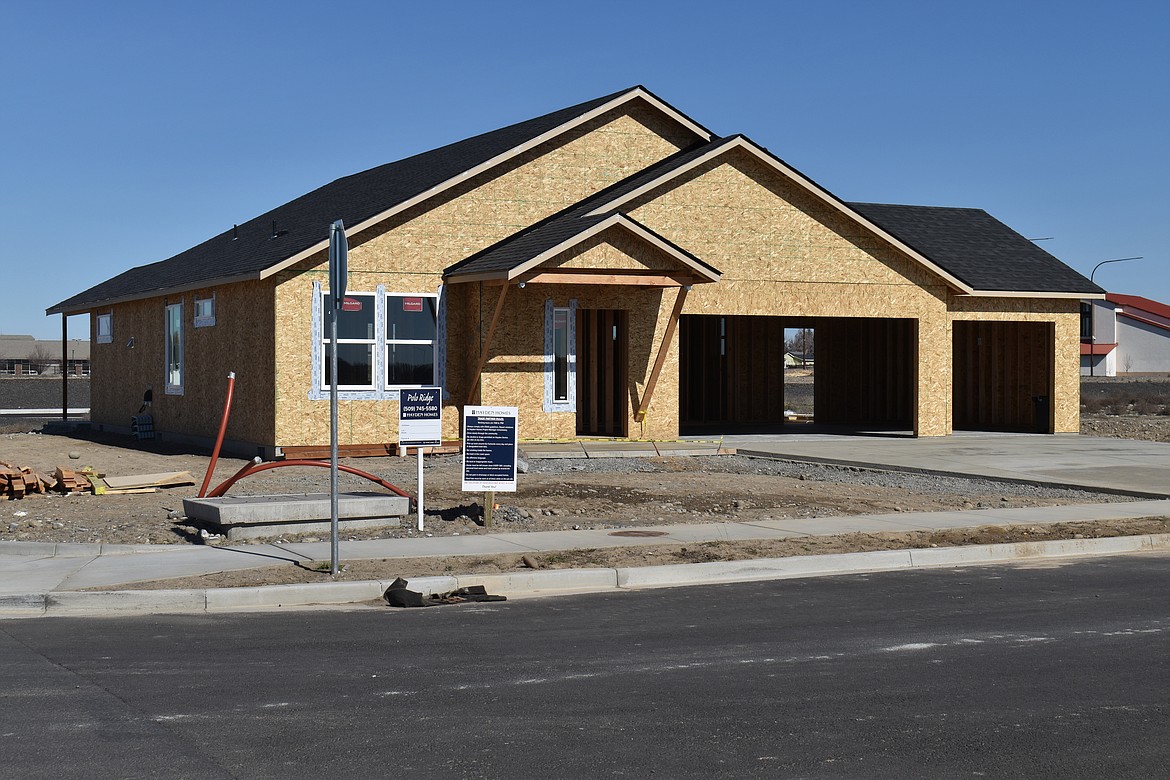 This home at Polo Ridge, Hayden Homes’ newest development in Moses Lake, will serve as a model home for prospective buyers to look over when it’s completed.