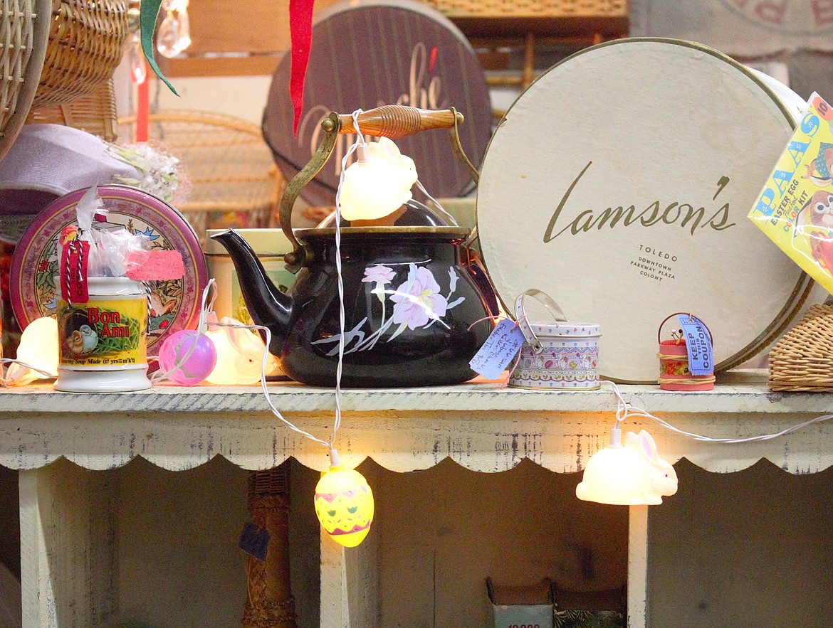 An Easter Display at the Rusty Trunk, an new antiques mall in Bonners Ferry.