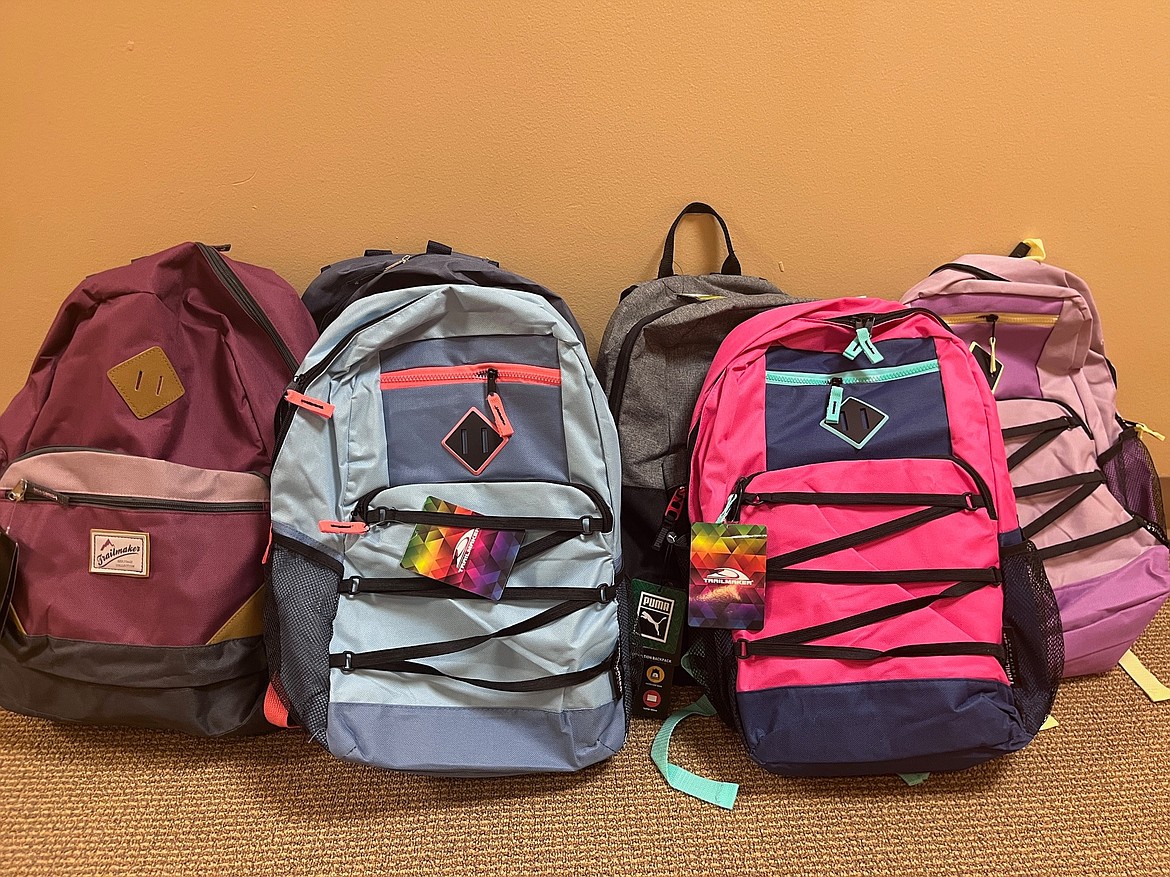 Backpacks filled with supplies from a past event for students in need in the Coeur d'Alene school district.