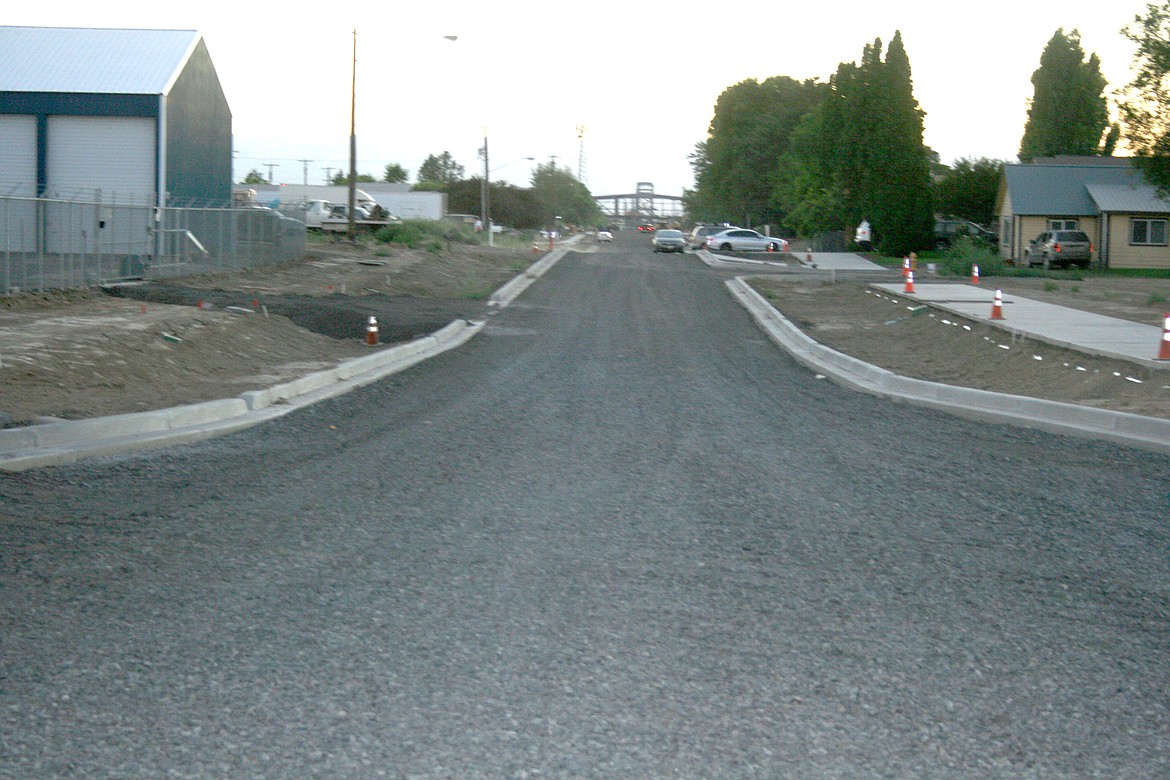 Quincy’s B Street Northeast during its reconstruction in 2021. Since the curbs were poured the street has been a subject of discussion, which ended with Quincy City Council members approving a variance Tuesday.