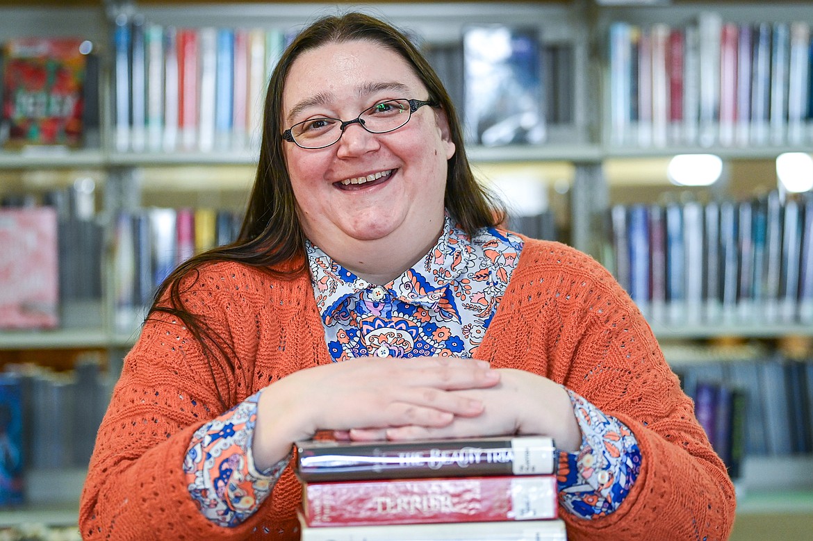 Teen Services Librarian Starr White in the young adult section at Flathead County Library on Friday, March 22. (Casey Kreider/Daily Inter Lake)