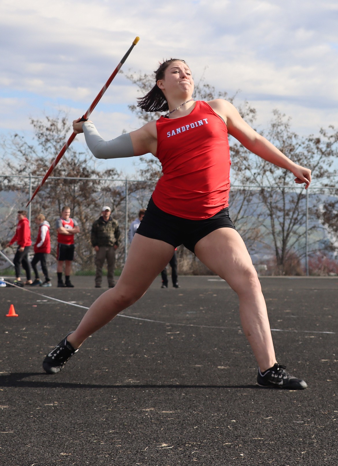 Sandpoint sophomore Jetta Thaete was one of three Bulldogs who competed in the javelin throw this past Friday at the Lewiston Invitational — the first time girls from Sandpoint High ever competed in the event. Thaete finished second out of 22 competitors with a throw of 101 feet and eight inches, a mark that currently ranks first in Idaho’s 4A classification. Idaho became the 22nd state to legalize the javelin throw this year. The event, which will only be offered during regular season meets in 2024, will be sanctioned and a part of postseason meets and the state championship starting in 2025.