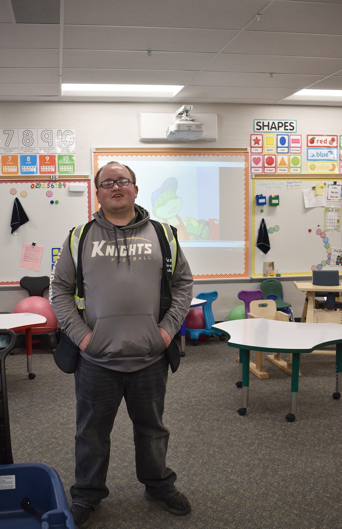 Jackson Noftle, 28, has overcome the long-term effects of Langerhans cell histiocytosis to work as a paraprofessional at Red Rock Elementary School in Royal City.