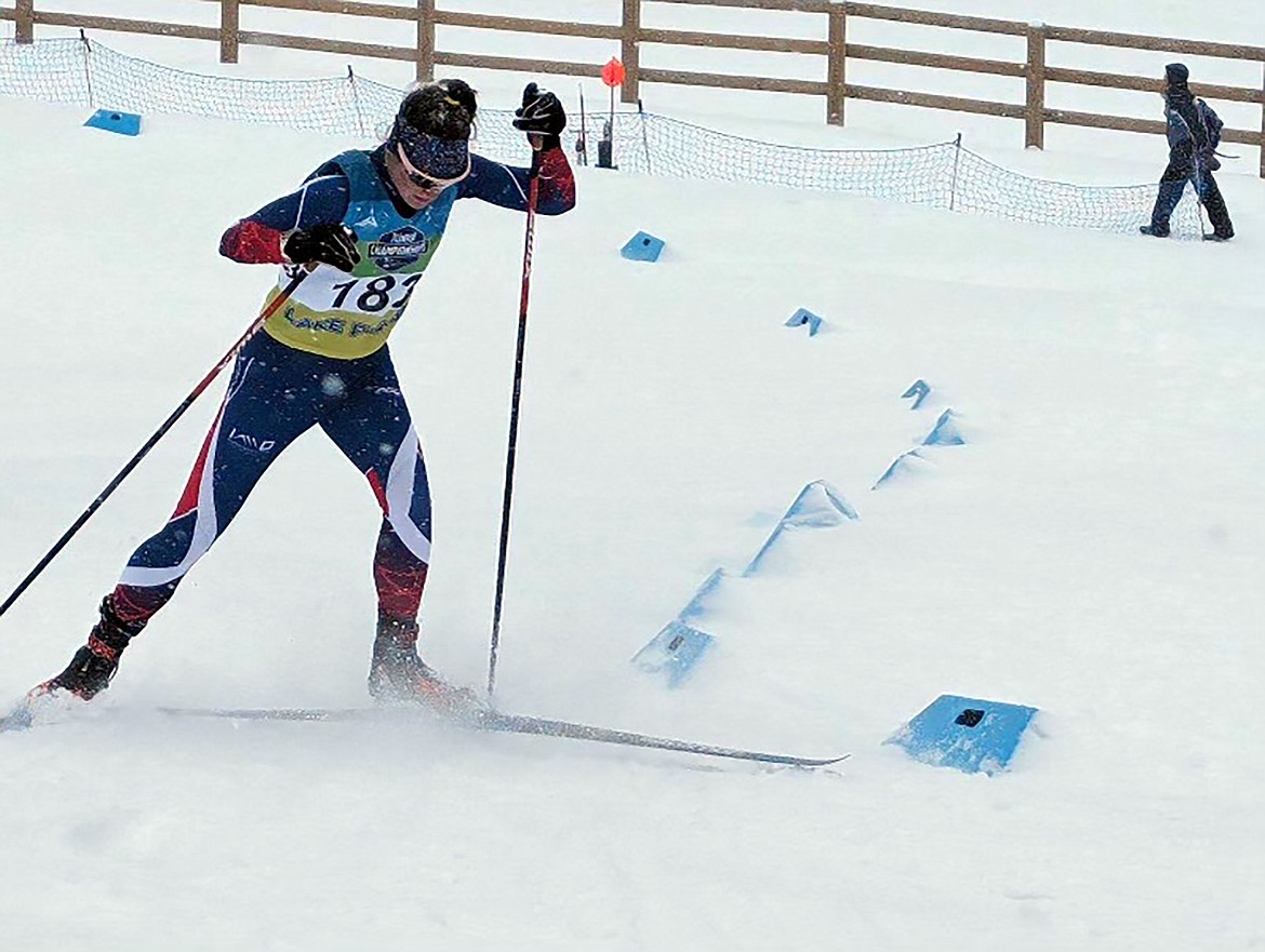 Findley Dezzani powers up a hill at the Junior Nationals in Lake Placid, New York. (Photo provided)