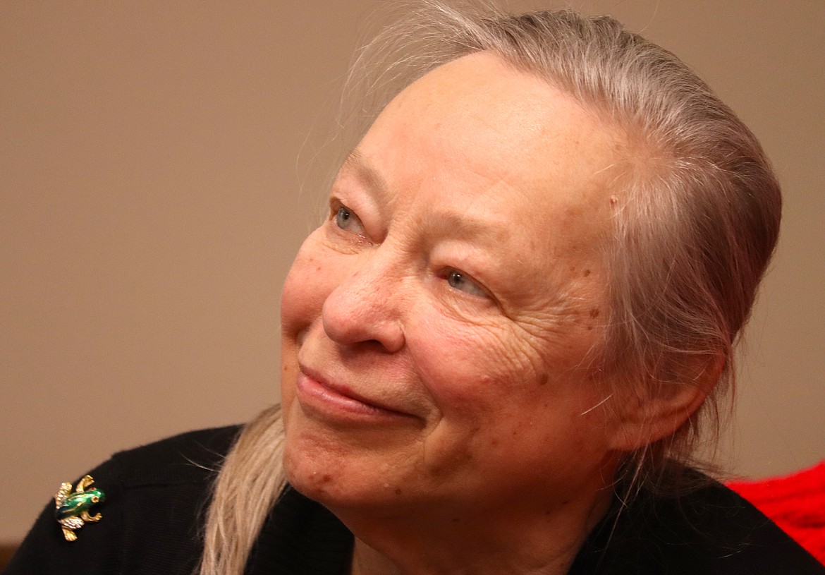 Heidi Baker, wife of the late Vernon Baker, Medal of Honor recipient, smiles as she looks on during a ceremony at the Veteran Affairs North Idaho Community Clinic in Coeur d’Alene on Monday, National Medal of Honor Day.