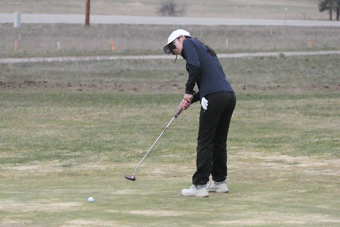 Thompson Falls golfer Sophia Chou shot a team low score 44 this Friday in what was an informal golf match between area schools T Falls, Plains and Superior. (Chuck Bandel/VP-MI)