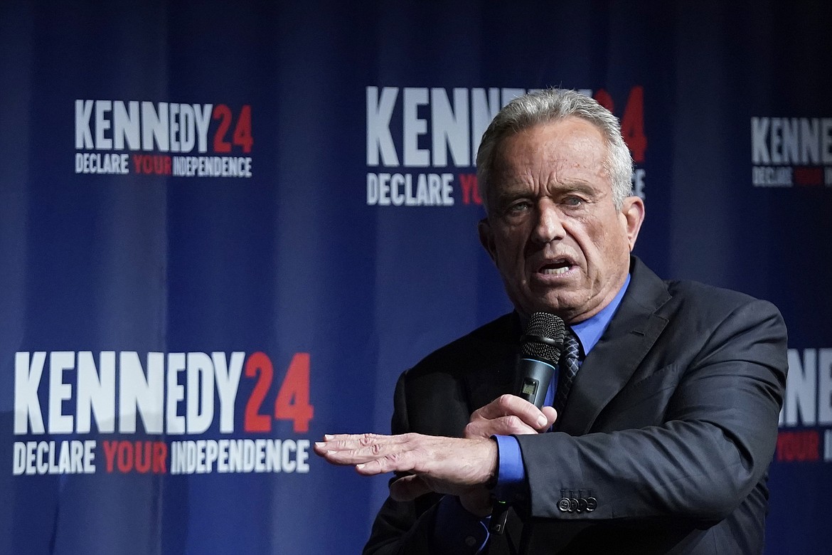 Presidential candidate Robert F. Kennedy Jr., speaks during a campaign event at the Adrienne Arsht Center for the Performing Arts of Miami-Dade County, Thursday, Oct. 12, 2023, in Miami. (AP Photo/Wilfredo Lee, File)