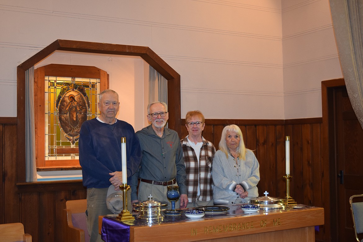 From left to right: Memorial Christian Church Elder Cliff Barbre, Pastor Don Dunn and Elders Mary Barbre and Pam Cook. All four said the church has left a lasting impression on their lives and they hope the future of the building will see it continuing to bless the community.