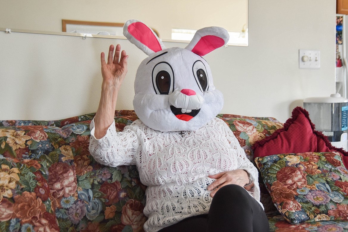 Kalispell resident Rose Nelson plans on dressing up as the Easter Bunny on Easter and going to retirement homes to give out doughnuts. Easter is Nelson's 90th birthday. (Kate Heston/Daily Inter Lake)