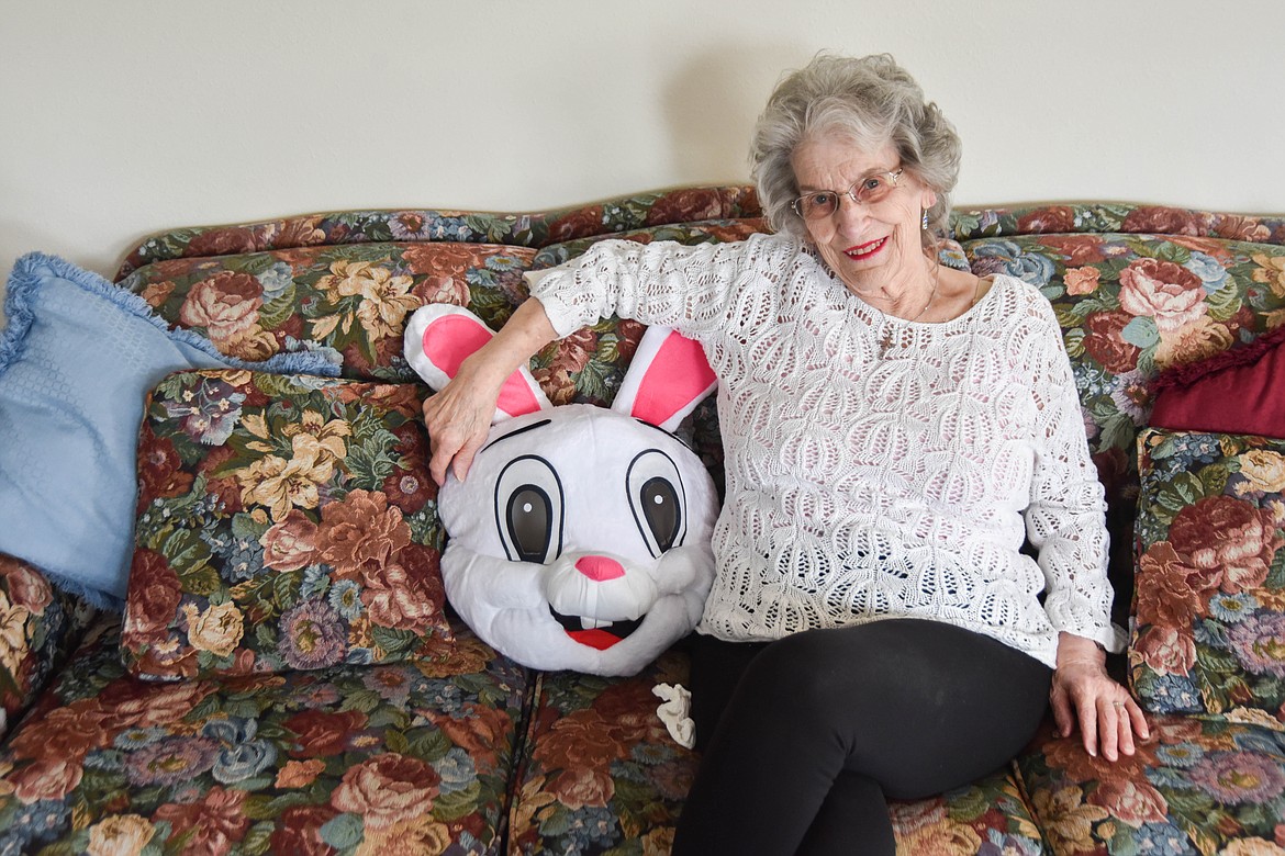 Kalispell resident Rose Nelson plans on dressing up as the Easter Bunny on Easter and going to retirement homes to give out doughnuts. Easter is Nelson's 90th birthday. (Kate Heston/Daily Inter Lake)