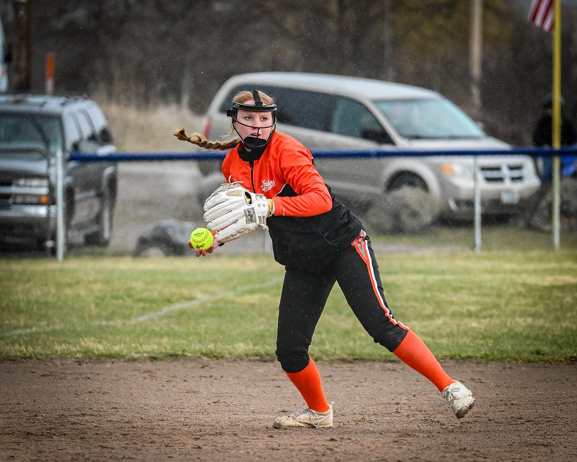 Ronan's Kailyn Marengo takes aim during last Thursday's game against Mission-Arlee-Charlo. (Christa Umphrey photo)