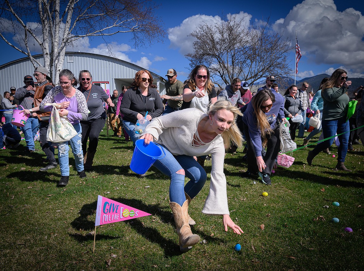 Who said the rush for Easter eggs was only for kids? (Tracy Scott/Valley Press)
