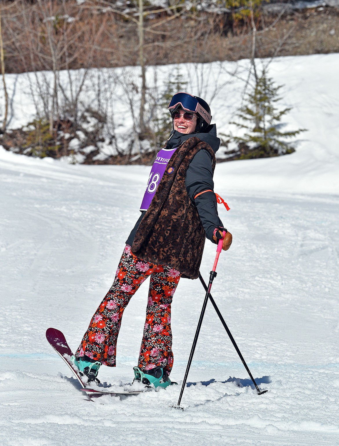 Bright smiles, big tricks and wild costumes made the 3rd annual Lady Power Park Hour a huge success at the Whitefish Mountain Resort last weekend. (Julie Engler/Whitefish Pilot)