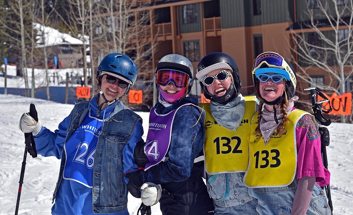 Bright smiles, big tricks and wild costumes made the 3rd annual Lady Power Park Hour a huge success at the Whitefish Mountain Resort last weekend. (Julie Engler/Whitefish Pilot)