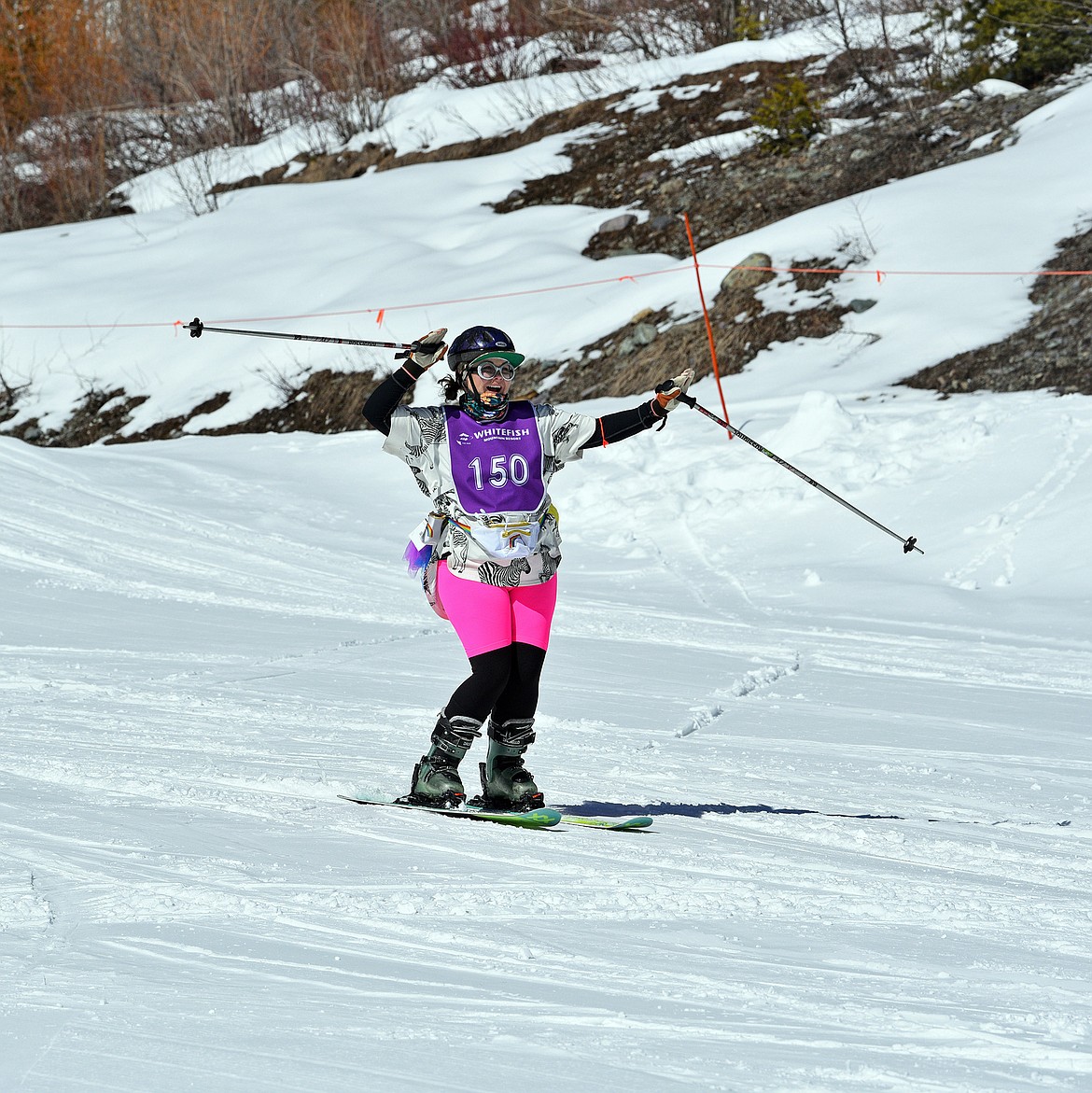 Bright smiles, big tricks and wild costumes made the 3rd annual Lady Power Park Hour a huge success at the Whitefish Mountain Resort last weekend. (Julie Engler/Whitefish Pilot)