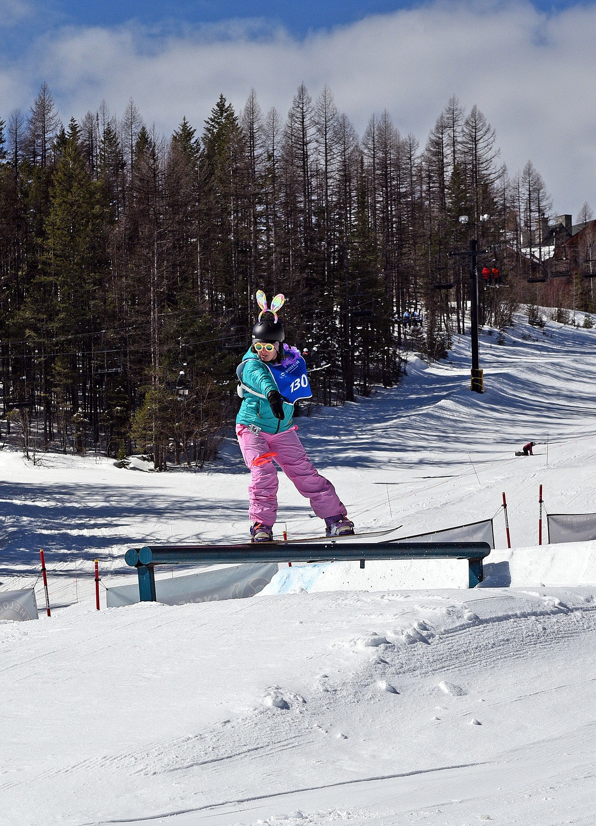 Bright smiles, big tricks and wild costumes made the 3rd annual Lady Power Park Hour a huge success at the Whitefish Mountain Resort last weekend. (Julie Engler/Whitefish Pilot)