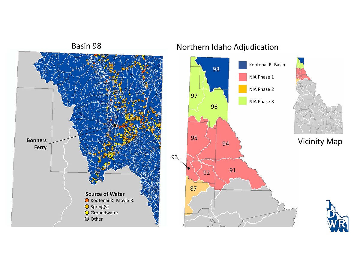 A map of the Kootenai River Basin. House Bill 687, which was signed by Gov. Brad Little on March 20, would allow the Idaho Department of Water Resources to petition a District Court judge to commence a water rights adjudication in the basin.