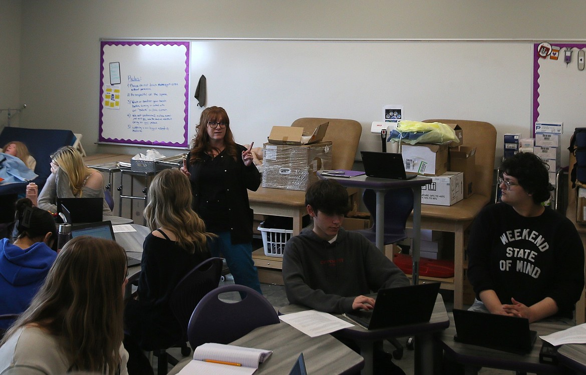 Medical assisting instructor Marie Pollos holds class Thursday at Elevate Academy North in Post Falls.