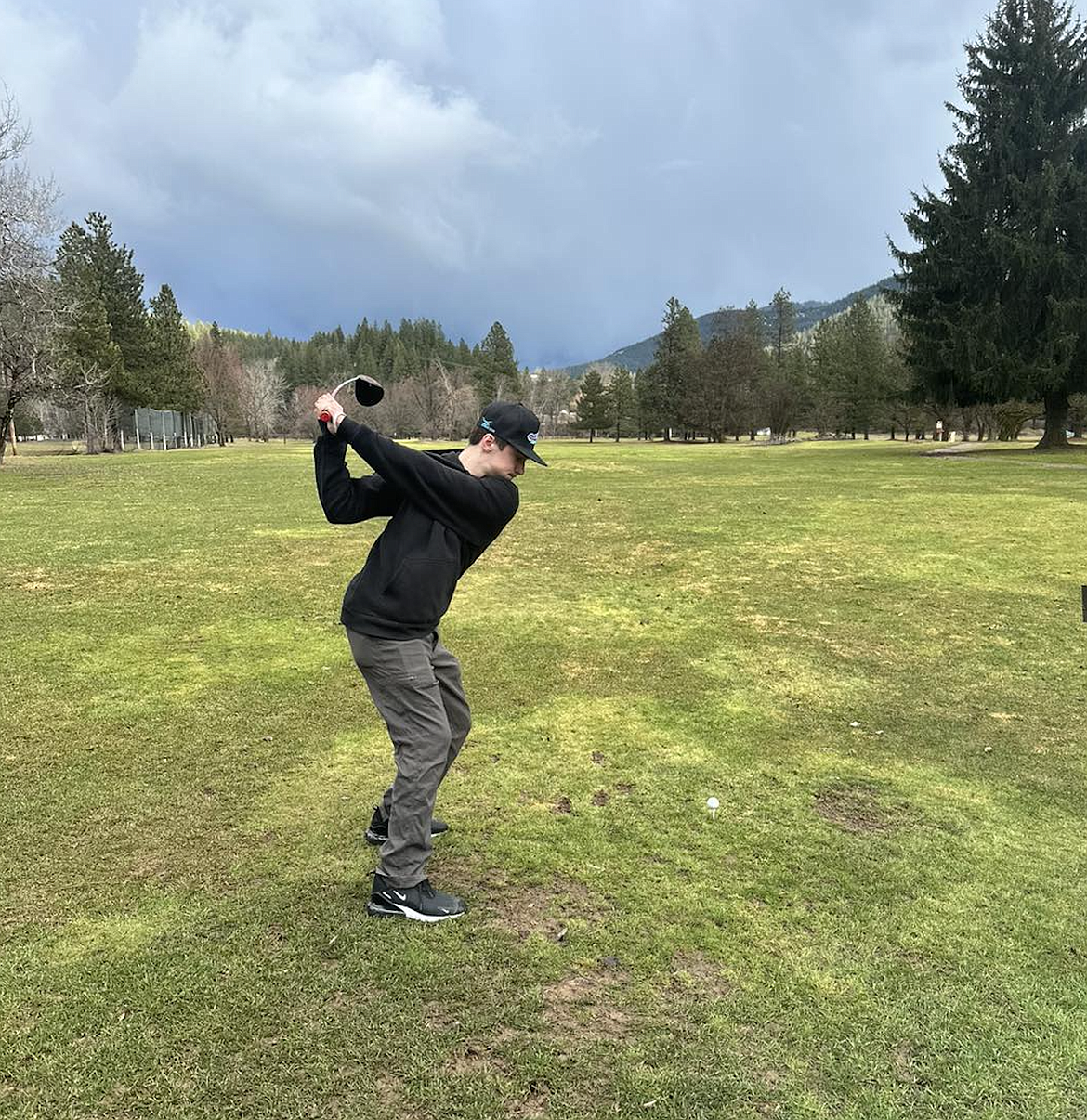 Kellogg golfer Brodie Robinson tees off at Pinehurst Gold Course. Robinson was the top male performer during a recent match at Mirror Lake Golf Course in Bonners Ferry.