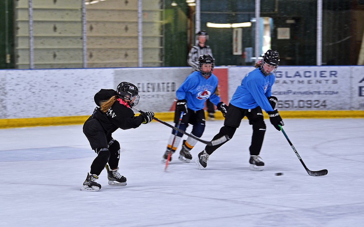 The Glacier Avalanche girls hockey program hosted its annual girls Jamboree last weekend at the Stumptown Ice Den. (Julie Engler/Whitefish Pilot)